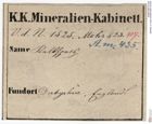 Etiketten zu Calcit (NHMW-MIN-Am435)